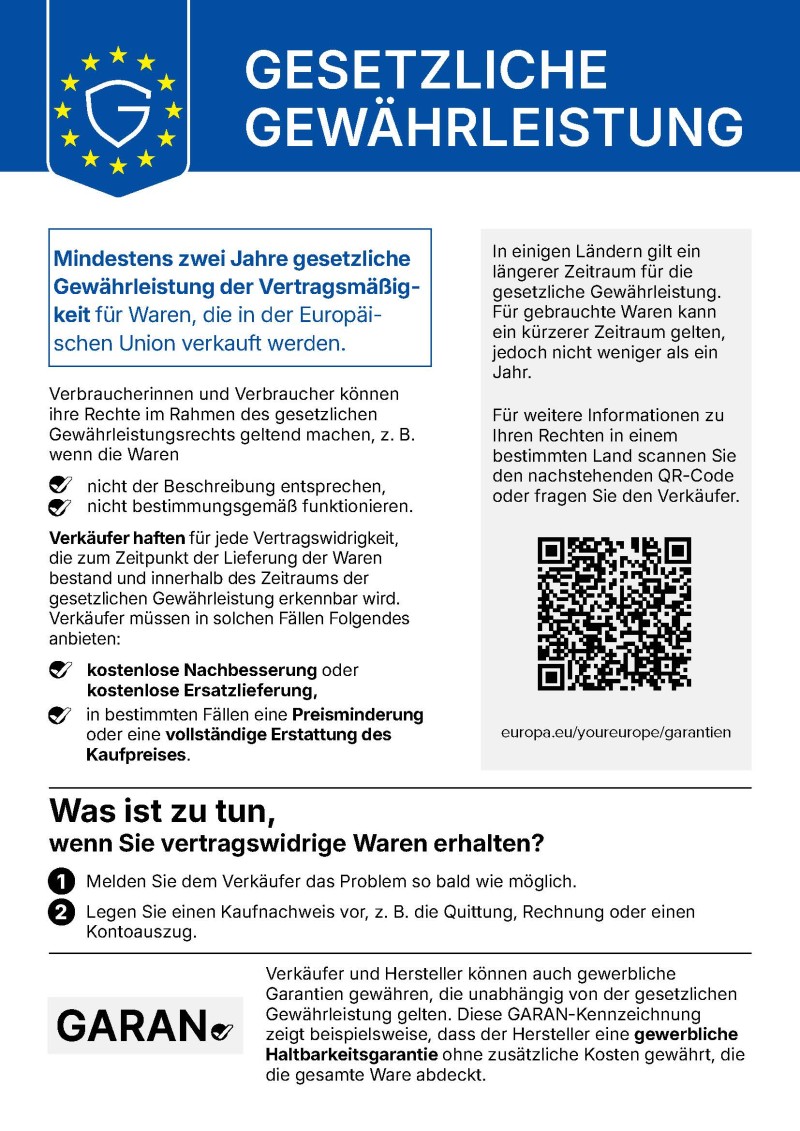 EU-Label zur gesetzlichen Gewährleistung
